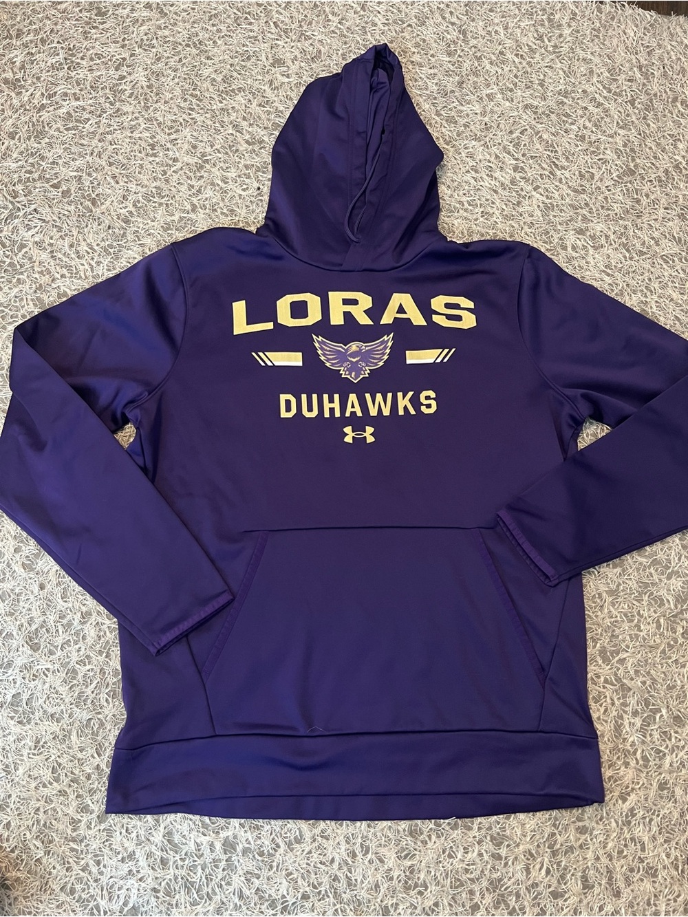 Women’s Under Armour Loras Duhawks Purple Hoodie Size Large